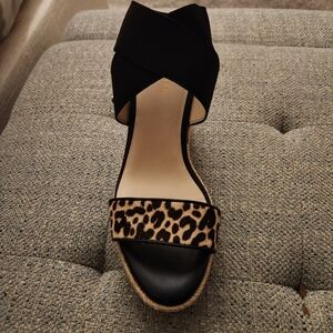 Cole Haan Leopard Print Black Sandals